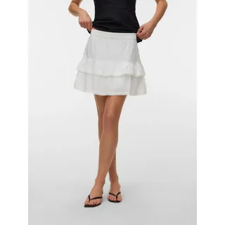 Vero Moda Minirock "VMTRINE NW SHORT SKIRT WVN NOOS" Baumwolle, snow weiß