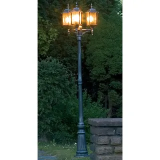 LED Straßenlaterne, Kandelaber, Mastleuchte, Stehlampe außen, Gartenbeleuchtung - Silber