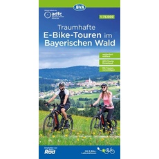 ADFC-Regionalkarte Traumhafte E-Bike-Touren im Bayerischen Wald, 1:75.000, mit Tagestourenvorschlägen, reiß- und wetterfest, GPS-Tracks Download