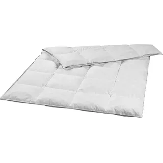 medium Daunendecke, Ganzjahresdecke, 135 x 200 cm, 20% Daunen / 80% Federn, Steppbett, sleepling - Weiß