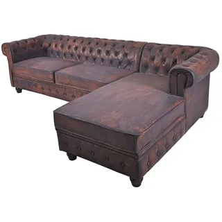 XXL Couchgarnitur Ecksofa Chesterfield Wohnlandschaft Eckcouch Polstersofa Antik