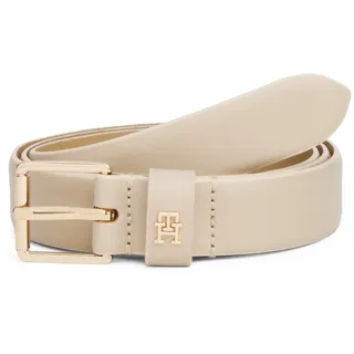 Ledergürtel TOMMY HILFIGER "TH SQUARE 2.5 cm breit GO", Damen, Gr. 75, grün (sandalwood), Rindsleder, Gürtel Ledergürtel, mit eckiger Schnalle und TH-Monogramm