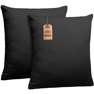 NatureMark Kissenbezug Jersey 80 x 80 cm Schwarz