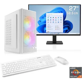 CSL PC-Komplettsystem »Spectrum V25223« 27 ′′ AMD Ryzen 7 32 GB RAM 1.000 GB SSD, weiß