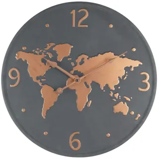 Mobili Rebecca Mobili Wanduhr, Metall, Kupfer und dunkelgrau ø 45 cm