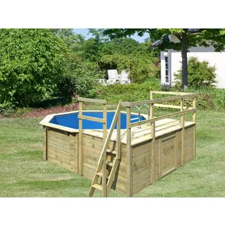 Karibu Pool 1 Set D inkl. Skimmer mit drei Sonnenterrassen