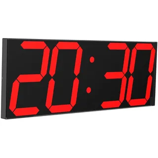 CHKOSDA LED Uhr Digitale Uhr Große Wanduhr mit 18-Zoll-LED-Anzeige, Countdown-Uhr mit 8 einstellbaren Helligkeiten, 16 Alarm einstellen, 12/24-Stunden-Anzeige, Temperatur- und Kalenderanzeige(Rot)