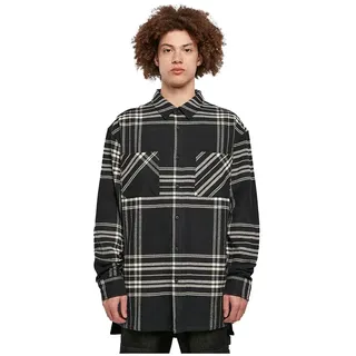 Urban Classics Long Oversized Checked Summit Langarmhemd - Black - M