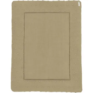 Meyco Baby Knots Laufgittereinlage, Baby Laufstalleinlage (Laufgitterpolster für Babys, Spielmatte für Laufstall, Oberseite aus 100% Baumwolle, besonders weich und bequem, 77 x 97 cm), Taupe