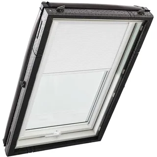 Original Roto Faltstore ZFA Faltrollo für Roto Dachfenster - Führungsschiene Weiß - Plissee für Dachfenster Baureihe Designo R4/R7 und Classic K 43/73 - Größe 114/098 | 11/09 - Stofffarbe Weiß