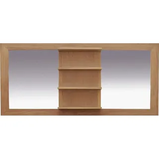 Teako Design Spiegel Kramfors Teak Massivholz mit Ablage - Badspiegel 120/150/180cm (80 x 180 x 13 cm)