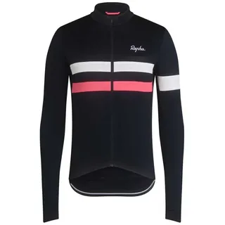Rapha Brevet Langarm-trikot - Dark Navy / High-Vis Pink / White - M