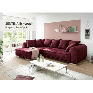 ed-lifestyle Ecksofa Sentina Mikrofaser 2-Sitzer Burgund