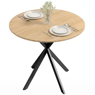 Homcom Küchentisch 80 x 75 x 80 cm Eiche