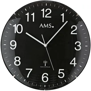 AMS Funk-Wanduhr 32,00 cm 5959 schwarz