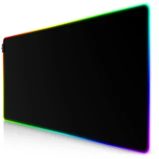 Titanwolf - XXXL RGB Gaming Mauspad – 1200 x 600 mm - Mousepad - LED Multi Color - 7 LED Farben Plus 4 Effektmodi - für Präzision und Geschwindigkeit - Gummierte Unterseite - abwaschbar