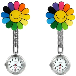 Avaner Uhren Krankenschwesteruhr Cartoon Taschenuhr FOB Uhr Silikon Pflegeruhr mit Clip Anlog Quarzuhr