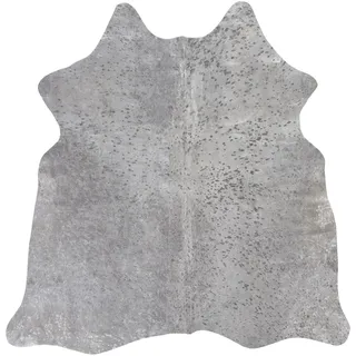 -LUXOR- living Rinderfell Kuhfell Teppich echt - für naturgetreue Wohnatmospähre - Teppich Fell Creme-Silber ca. 160 x 240 cm
