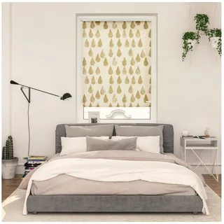Lichtblick ORIGINAL »Rollo Klemmfix, ohne Bohren, blickdicht, Golden Drops - Gold« blickdicht Blendschutz Sichtschutz freihängend, goldfarben