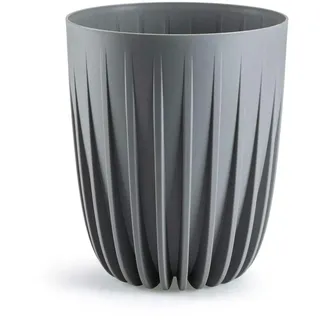 HowHomely Blumentopf Topf Pflanztopf Übertopf Gestreift grau 30x25 cm 6,2L Deko