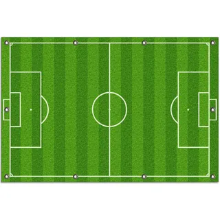 Wallario Outdoor-Poster für Garten oder Balkon, Motiv Fußballfeld, in ca. 80 x 120 cm - Grün