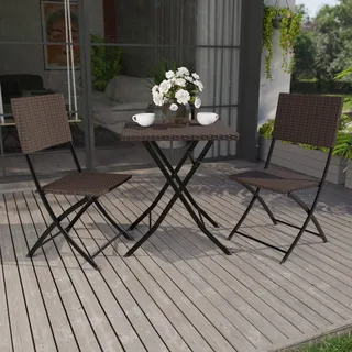 Garden Vida Garten-Bistro-Set, braun, H 72.5 x W 60 x D 60 cm Approx