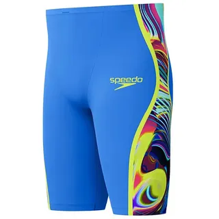 Speedo Fastskin Lzr Pure Intent 2.0 Jammer Mit Hohem Bund - Molten Blur / Cobalt Pop Print / Mainline - UK 22