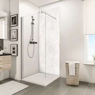 Schulte ExpressPlus DecoDesign Duschrückwand Grau/Weiß