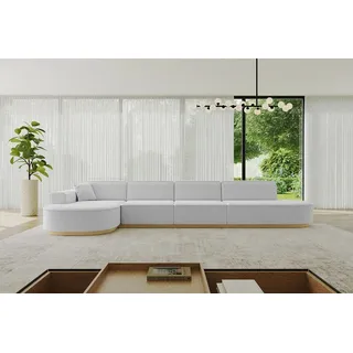 altdecor Eckcouch Polyester L-Form 3-Sitzer Hellgrau