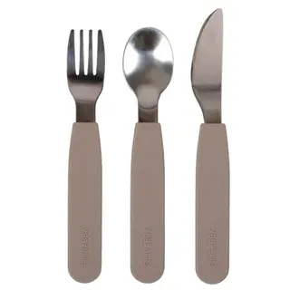 Filibabba Silicone cutlery set - Warm Grey