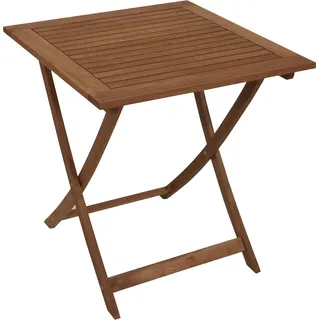 DEGAMO Gartentisch Klapptisch Bistrotisch Holztisch quadratisch 70x70cm, Eukalyptus Holz geölt - Braun