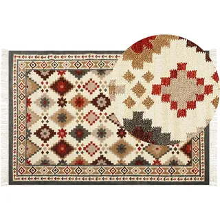 Beliani Kelim-Teppich vintage Ghukasavan 300/200 cm , Multicolor , Textil , Orientalisch , Rechteckig , 200x300 cm , Teppiche und Böden, Teppiche, Vintageteppiche