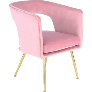 Stuhl KAYOOM "Jolene 125, Esszimmerstuhl,eleganter Stoffbezug", rosa, B:60cm H:77cm T:63cm, Sitz: Stoffbezug aus 100% Polyester / Gestell: 100% Eisen, Stühle, Stuhl, samtweicher Bezug, Rückenlehne und Armlehnen abgerundet