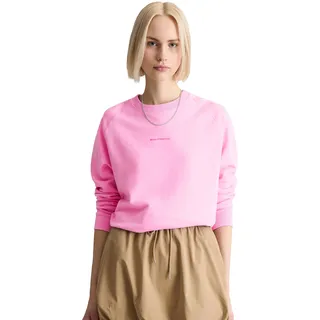 Sweatshirt MARC O'POLO DENIM, Damen, Gr. L, pale bubblegum, angeraute Sweatware, Obermaterial: 100% Baumwolle, relaxed fit normal, Rundhals, Rippbündchen, Sweatshirts Sweatshirt, relaxed fit, aus Organic Cotton, mit Schlitzen an der Seitennaht
