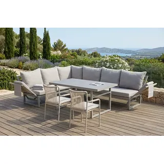 Gardissimo SAN REMO XL Ecklounge Gartenmöbel Sitzgruppe Sintered-Stone hell