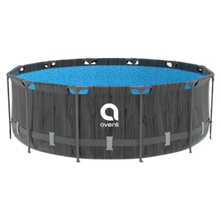 Pool Steel Super Black Wood AVENLI 366 x 100 cm - Grau