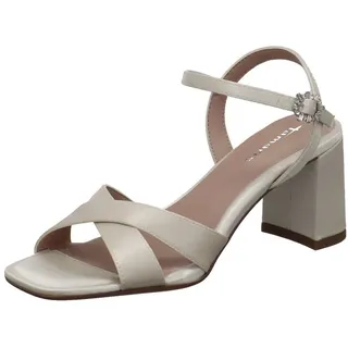 TAMARIS Damen Heeled Sandals Textil, weiß, 36 EU