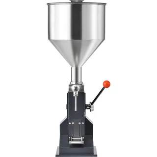 SucceBuy manuelle Pasten-Flüssigkeitsabfüllmaschine, einstellbar, mit Trichter, 5-100 ml Edelstahl-Flaschenabfüller für verschiedene Flüssigkeiten wie Milch, Wasser, Saft, ätherisches Öl