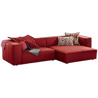 W.Schillig Ecksofa , Dunkelrot , Kunststoff , Echtleder , Longlife-Leder , Uni , Füllung: Schaumstoff, Polyurethan (Pur) , Ottomane rechts, nicht einzeln stellbar, L-Form , 300x164 cm , Goldenes M, Emas, Dgm, Made in Eu , Wohnzimmer, Sofas & Couches, Wohnlandschaften, Ecksofas