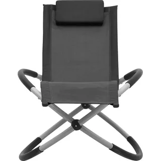 vidaXL Kinder-Sonnenliege Stahl Schwarz - Schwarz, Grau