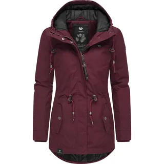 Ragwear Damen, Winterjacke warmer Kurzmantel mit Kapuze Monadis Black Label Intl Wine Red22 Gr. XL - XL