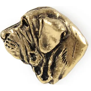 Fila Brasileiro, Brasilianischer Mastiff - Vergoldete Brosche, eleganter Hundeschmuck, einzigartige Brosche der Marke Art-Dog