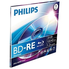 Philips 8712581528652 BD-RE 25 GB 1 Stück Blanko-Disc Blu-Ray Blu-Ray (BD-RE, 25 GB, 120 mm, 135 min, 2X, 2X)
