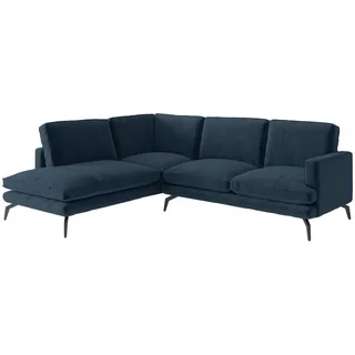 Livetastic Ecksofa , Dunkelblau , Metall , Füllung: Daunen, Silikon , Ottomane links, L-Form , 250x202 cm , Made in Eu , Wohnzimmer, Sofas & Couches, Wohnlandschaften, Ecksofas