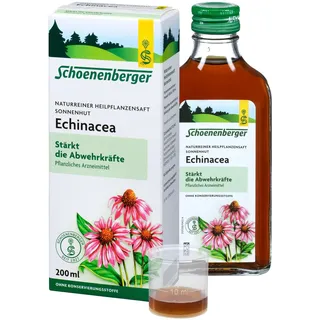 Schoenenberger Echinacea naturreiner Heilpflanzensaft - 1x 200 ml Glasflasche - stärkt die Abwehrkräfte - freiverkäufliches Arzneimittel
