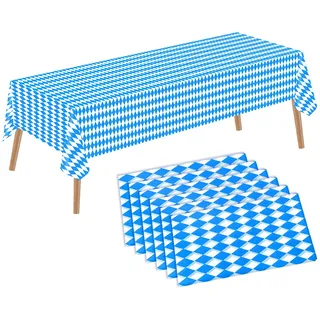 ASTARON 6 Stück Oktoberfest Tischdecke Abdeckung Party Tischdecke 137x274cm Oktoberfest Tischdecke Rechteckig Party Tischdecke für Oktoberfest Deutsche Party Dekorationen (6)