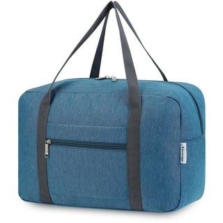 für Ryanair Handgepäck 40x20x25 & Tasche für Flugzeug - Faltbare Reisetasche Damen & Weekender - Koffer 20L (Navy blau)