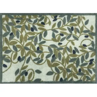 Wash+Dry FUßMATTE Olive, Grün, Textil, Ranken, rechteckig, 60x85 cm Oeko-Tex® Standard 100, Teppiche , Böden, Fuß , Stufenmatten, Fußmatten