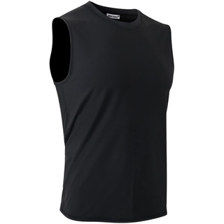 MeetHoo Herren Tank Top, Muskelshirts Tankshirt Ärmellose Shirt Achselshirt Schnelltrocknendes Unterhemd Gym Running für Männer (XL, 1-schwarz)