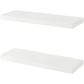 [en.casa] Wandregal-Set 2 Tlg. Stranda , Weiß , Holzwerkstoff, Metall , Rechteckig , 60x3.5x20 cm , Wohnzimmer, Regale, Wandregale